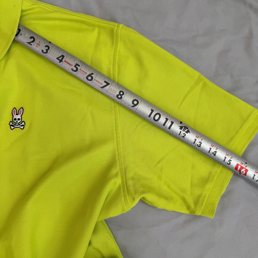 Psycho Bunny Neon Yellow Polo Shirt Size 8 Classic Cotton - Picture 9 of 9